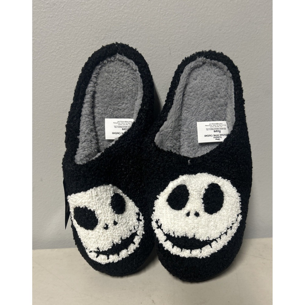 NEW Nightmare Before Christmas plush Slippers Jack Skellington woman size L/XL